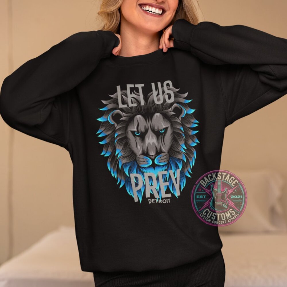 🦁 Detroit Lions Let Us Prey Crewneck Sweatshirt - Picture 2 of 5